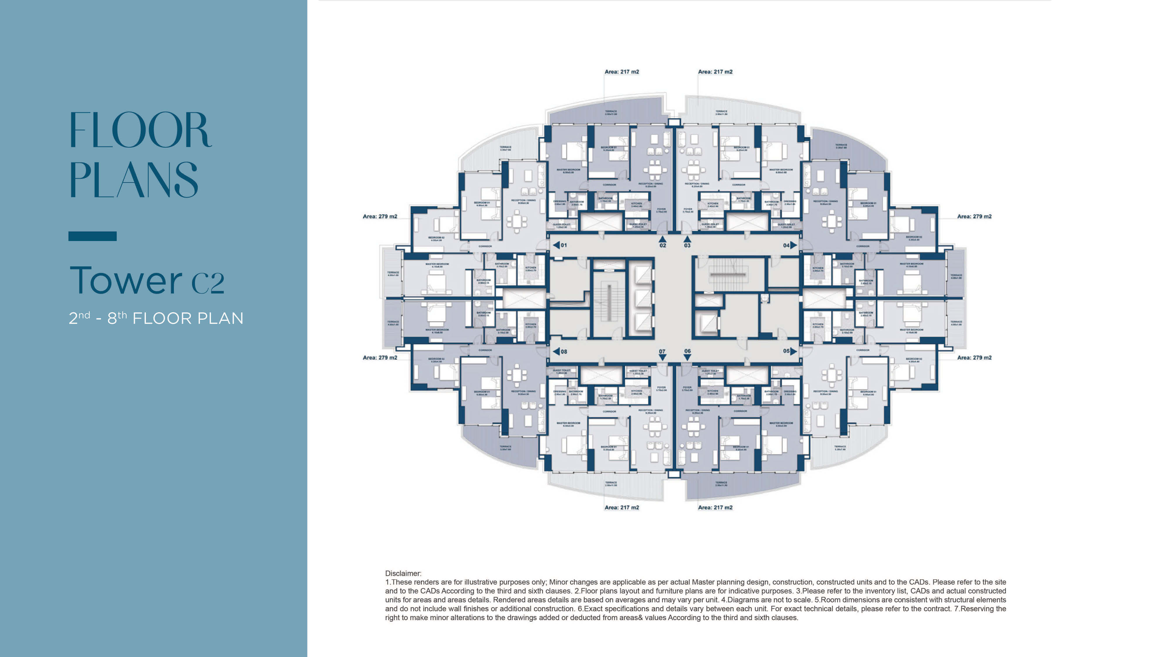 Beachfront towerfloor plan