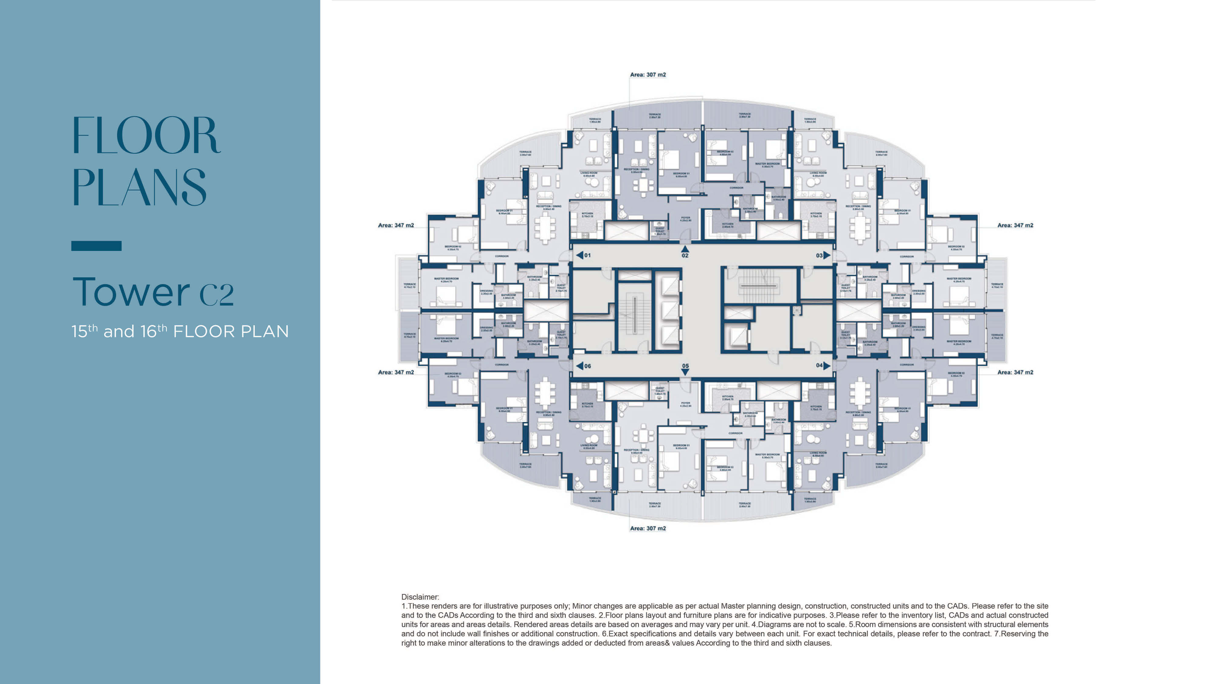 Beachfront towerfloor plan