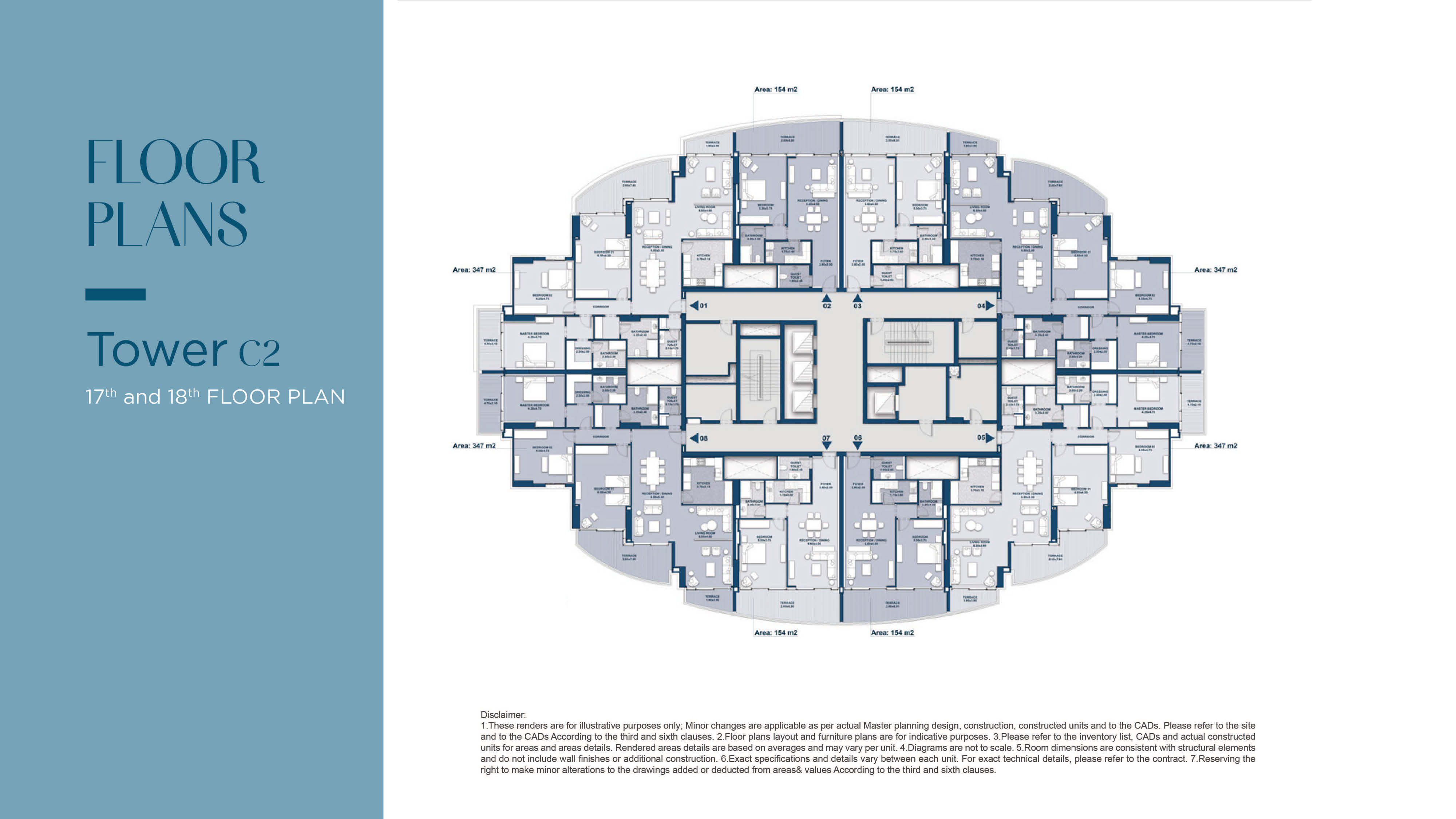 Beachfront towerfloor plan