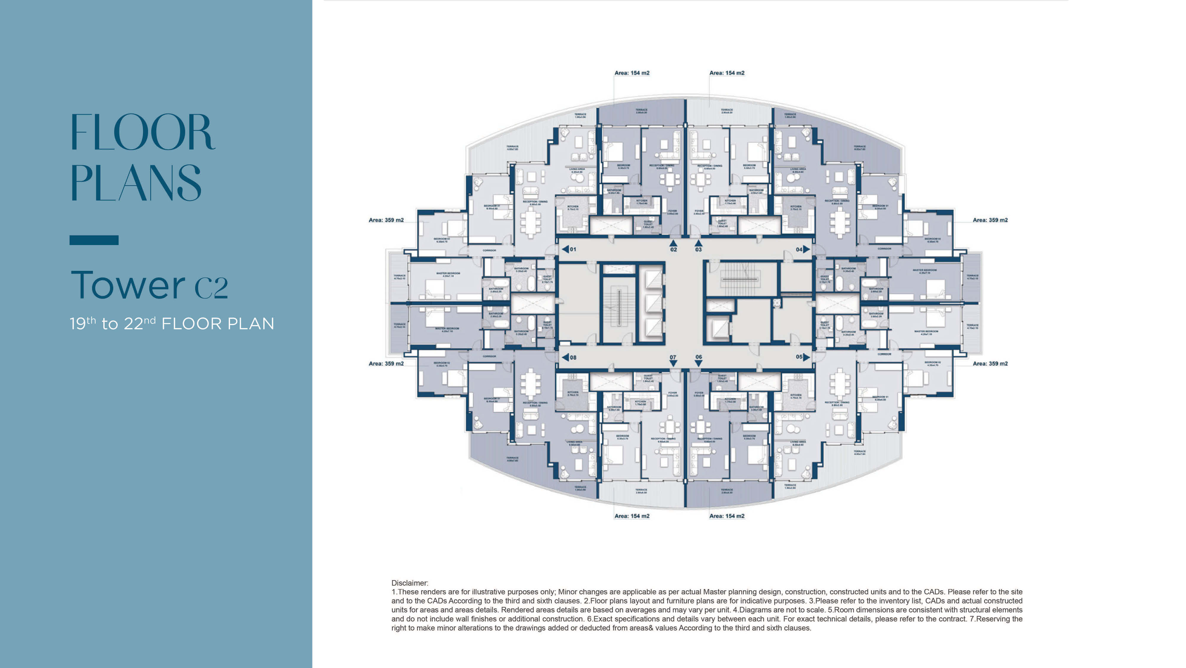 Beachfront towerfloor plan