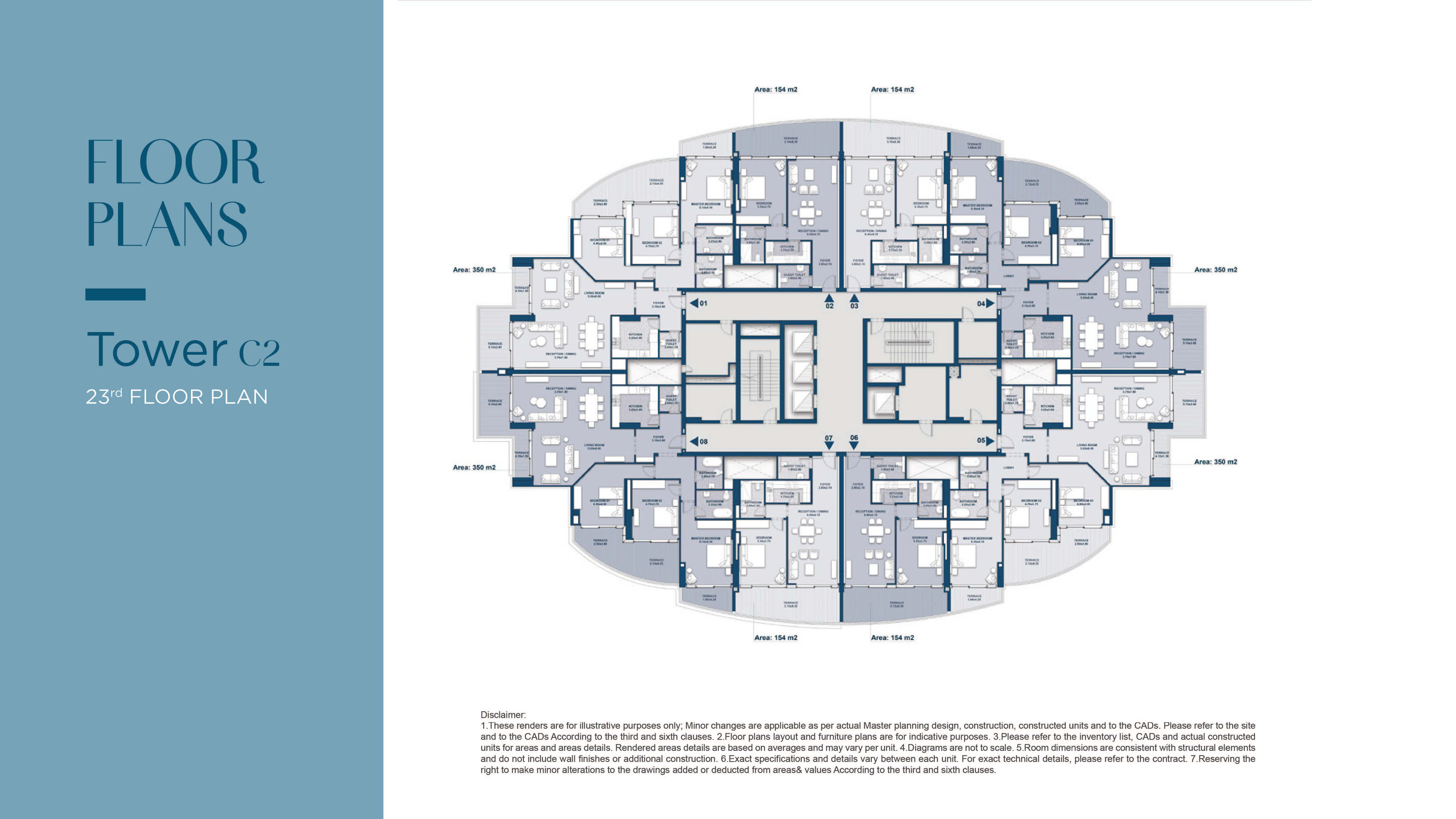 Beachfront towerfloor plan
