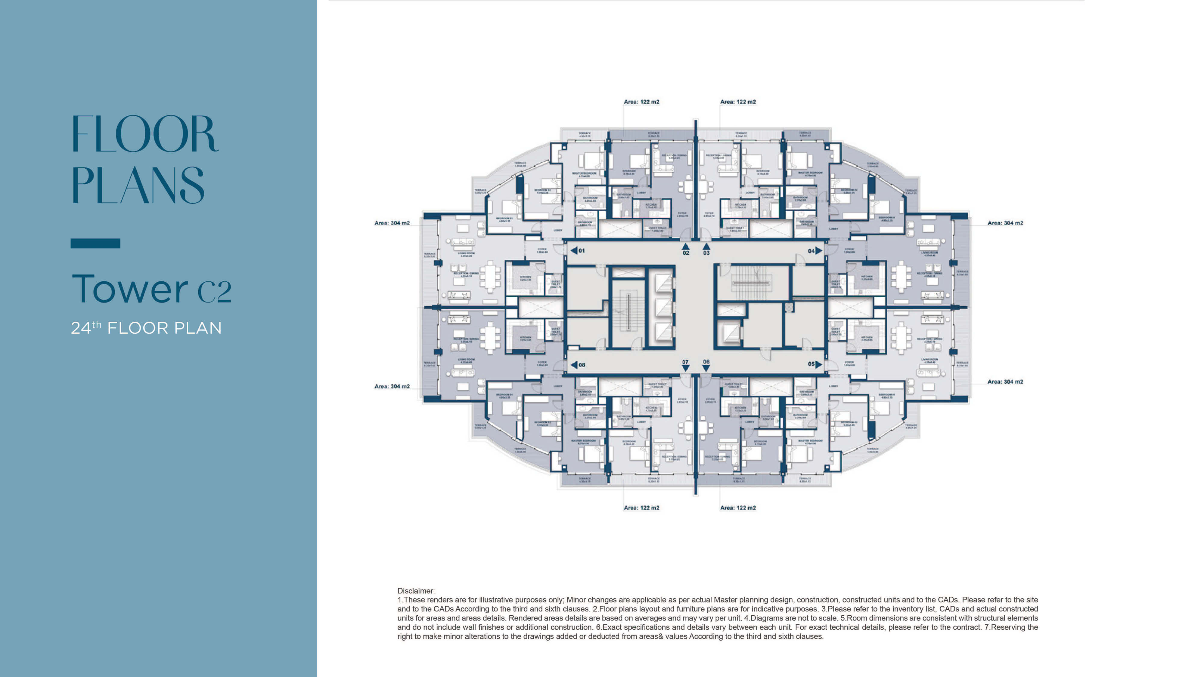 Beachfront towerfloor plan