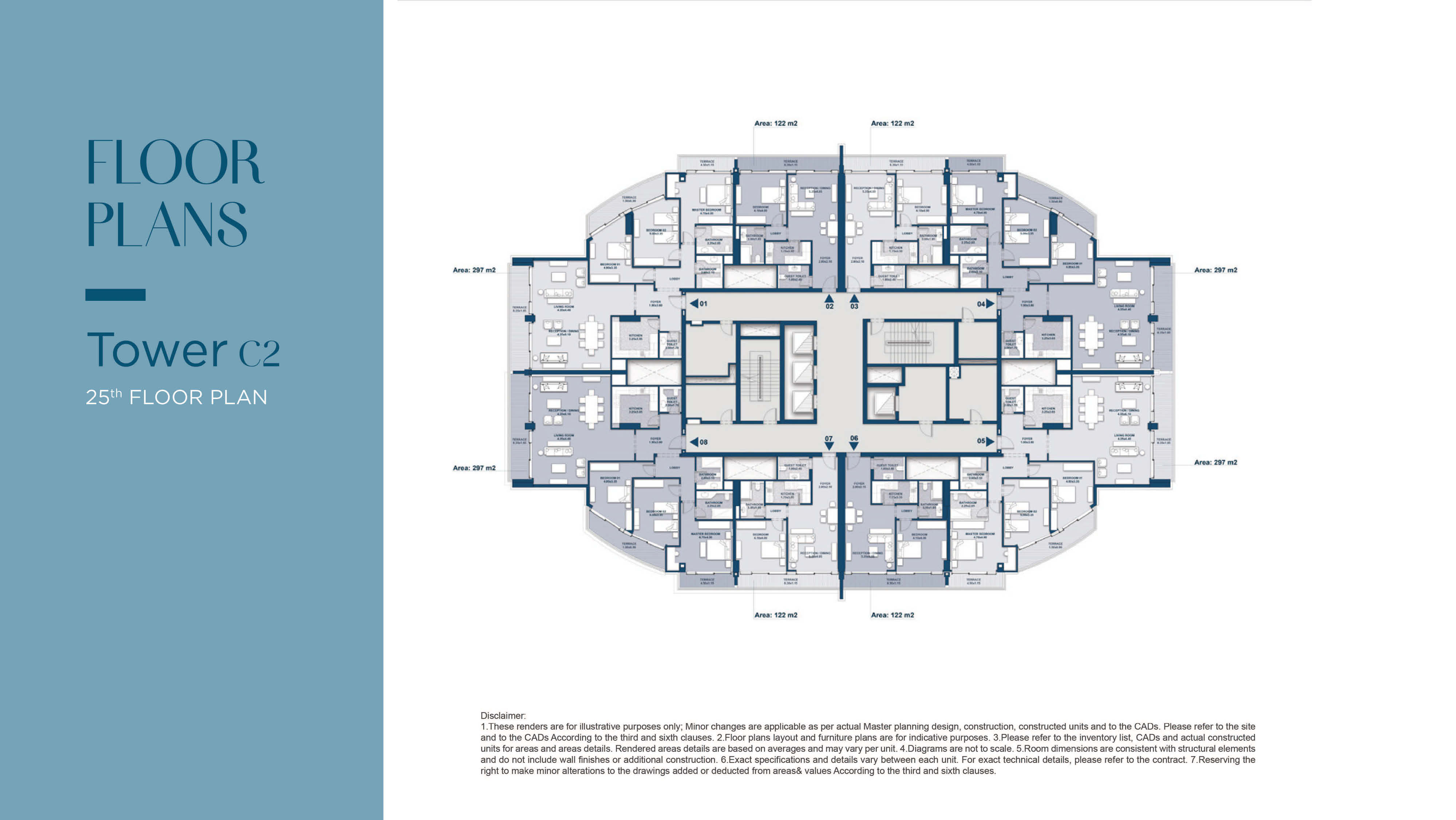 Beachfront towerfloor plan